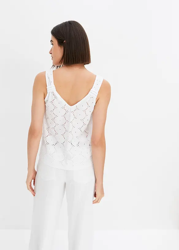 Top met broderie anglaise, bonprix