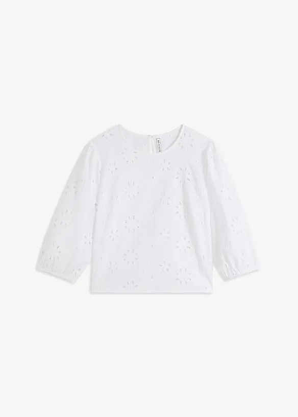 Blouse met broderie anglaise, bonprix