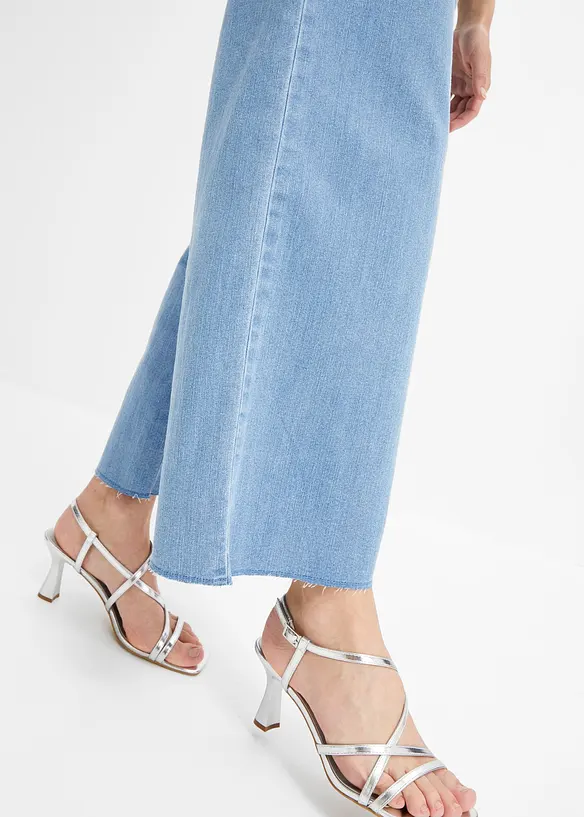 Wide leg jeans met high waist, cropped, bonprix
