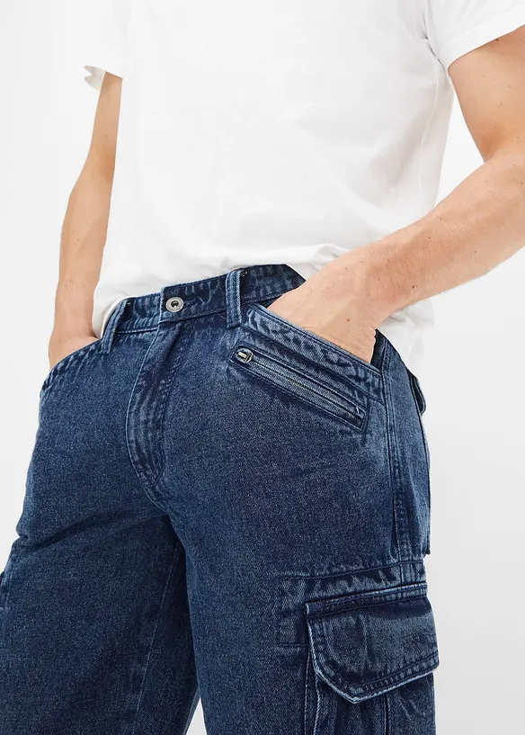 Cargo jeans bermuda van biologisch katoen, relaxed fit, bonprix