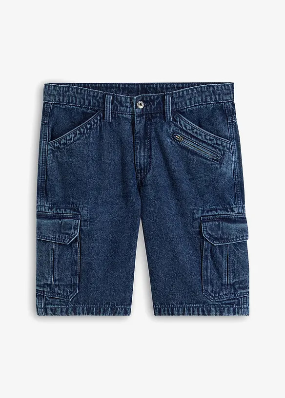 Cargo jeans bermuda van biologisch katoen, relaxed fit, bonprix