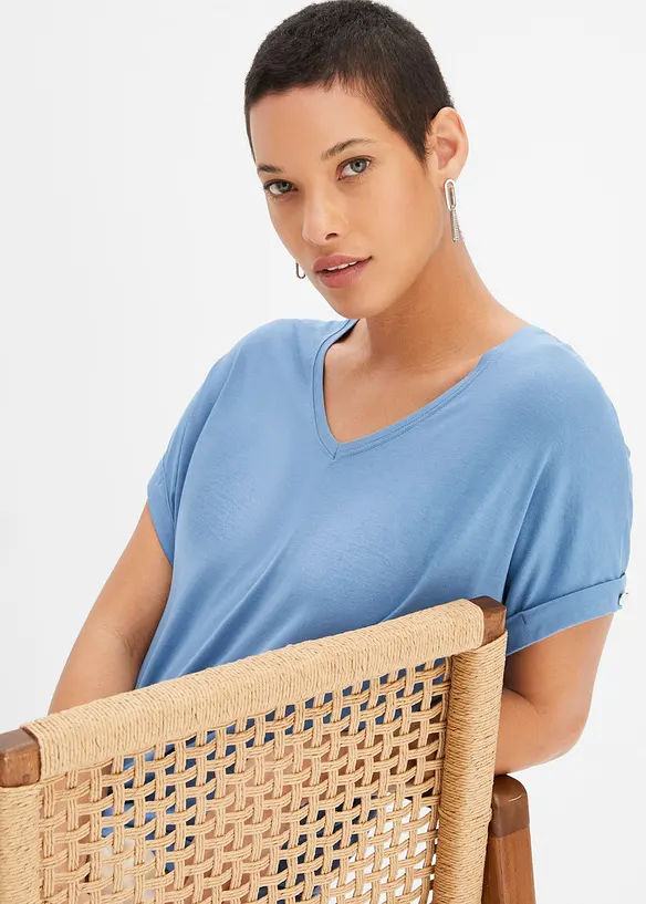 Shirt van vloeiende viscosemix, bonprix