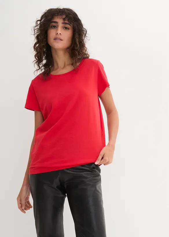 Shirt met ronde hals (set van 5), korte mouw, bonprix