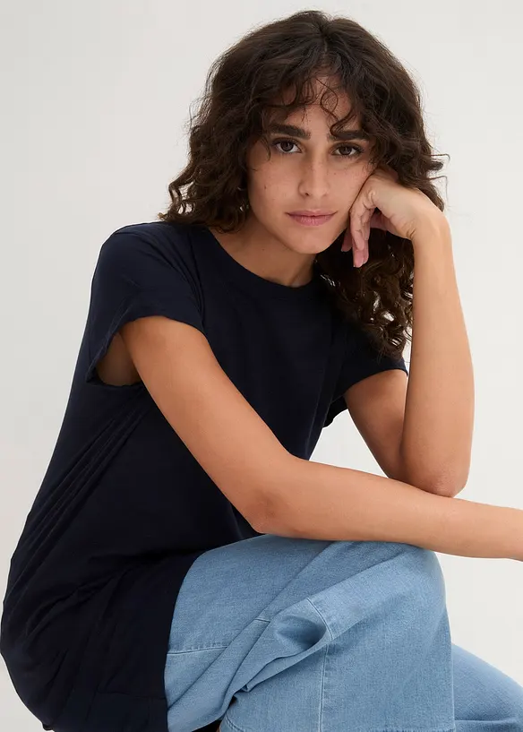 Boxy longshirt, korte mouw, bonprix