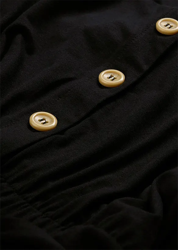Jersey jumpsuit met V-hals, korte mouw, bonprix