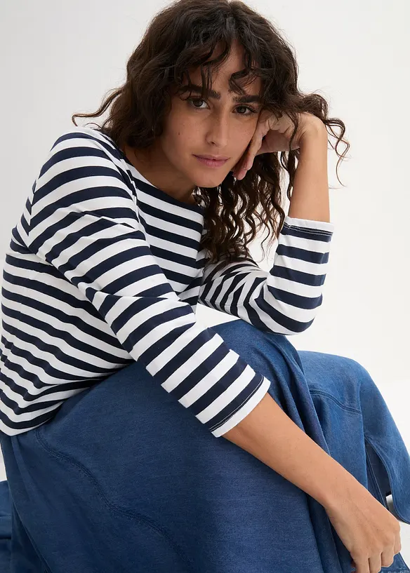 Shirt met 3/4 mouwen en boothals, bonprix