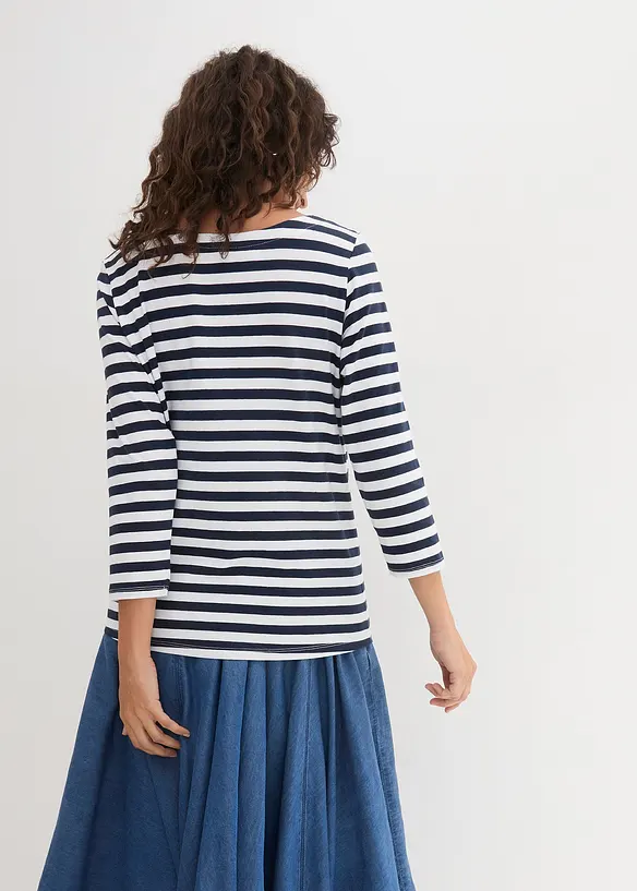 Shirt met 3/4 mouwen en boothals, bonprix