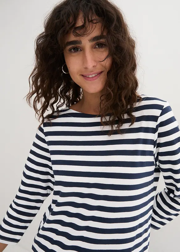 Shirt met 3/4 mouwen en boothals, bonprix