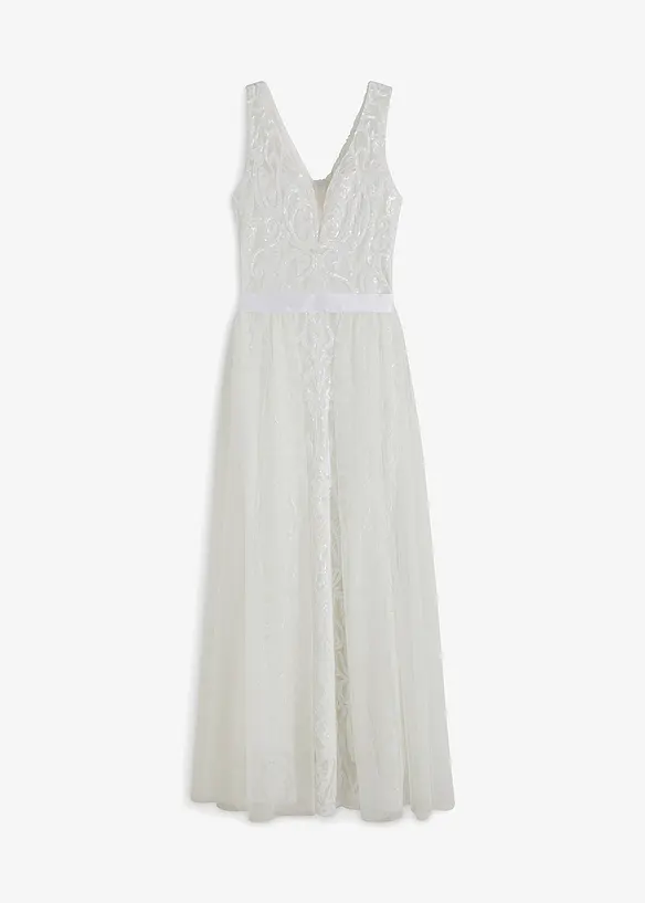 Trouwjurk met pailletten en afneembare tule rok, bonprix