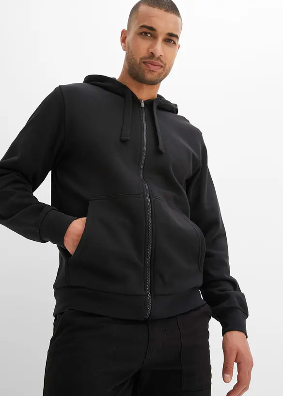 Sweater met capuchon en ritssluiting, bonprix
