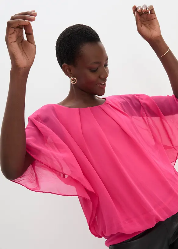 Chiffon blouse met ondershirt, bonprix