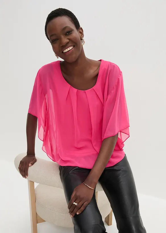 Chiffon blouse met ondershirt, bonprix