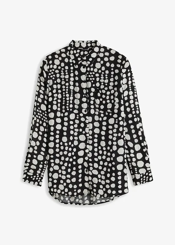 Gedessineerde, lange blouse van soepele viscose, bonprix