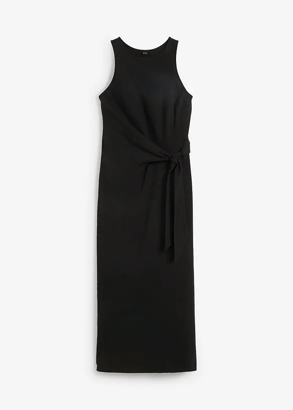 Jersey jurk met knoop, bonprix