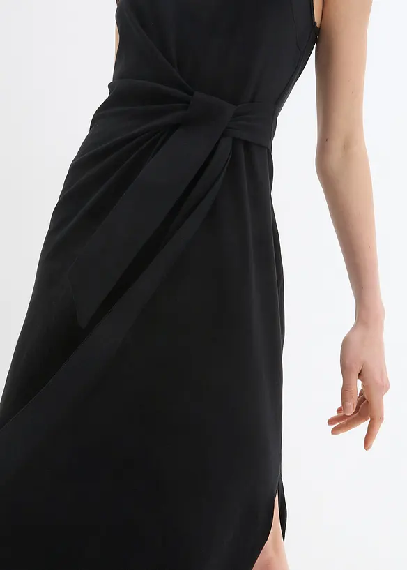 Jersey jurk met knoop, bonprix