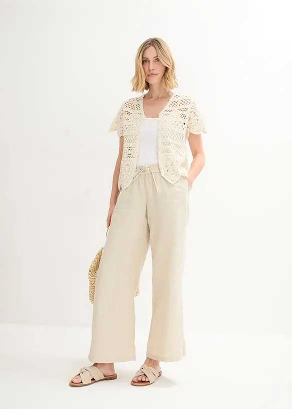 Cropped crochet vest, bonprix