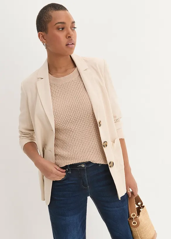 Wide leg jeans mid waist, comfort tailleband, bonprix