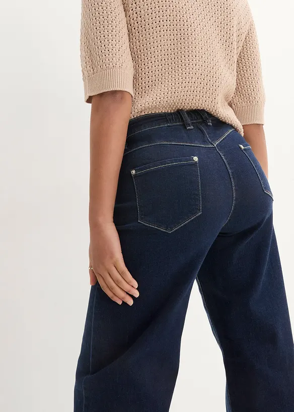 Wide leg jeans mid waist, comfort tailleband, bonprix