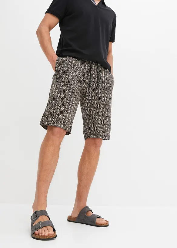 Chino bermuda met linnen, bonprix