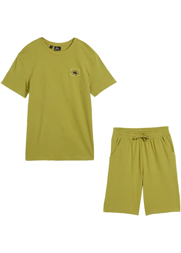 Jongens T-shirt en korte broek van biologisch katoen (2-dlg. set), bonprix