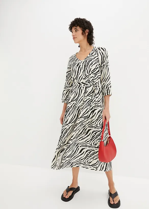 Midi jurk van soepele viscose, bonprix