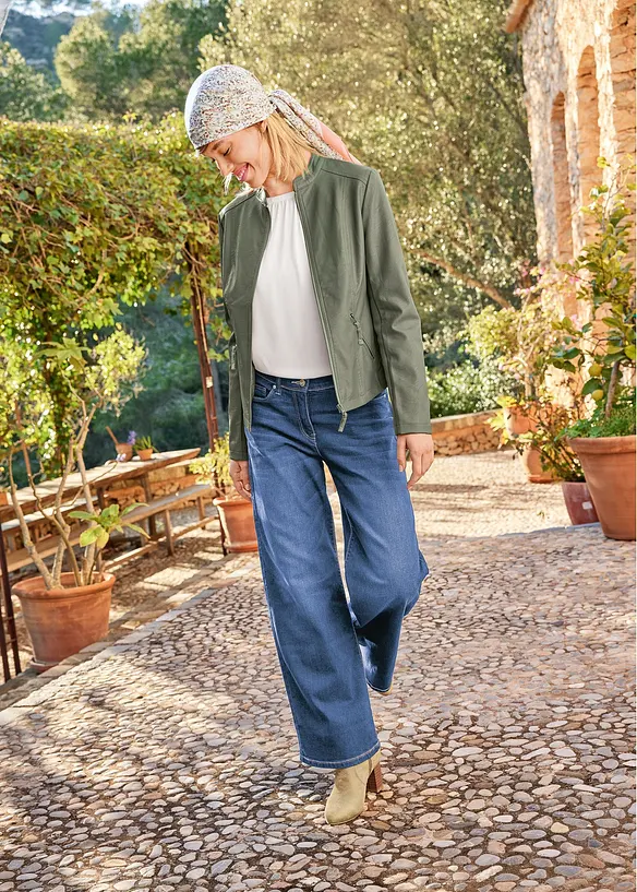Imitatieleren jas van pure viscose, bonprix