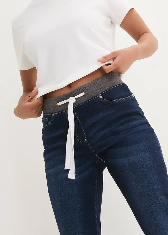 Boyfriend jeans mid waist met comfortband, bonprix
