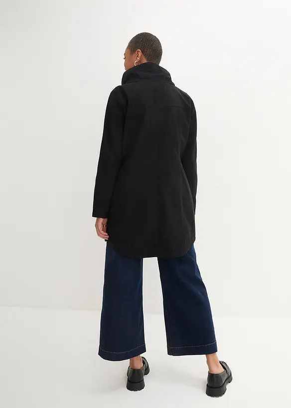 Korte katoenen parka met opstaande kraag, getailleerd, bonprix