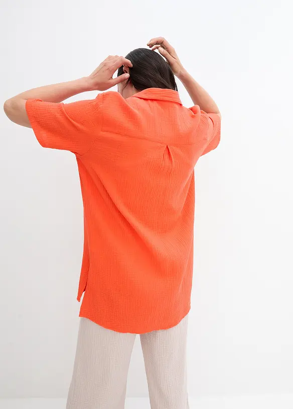 Lange mousseline overhemdblouse, bonprix