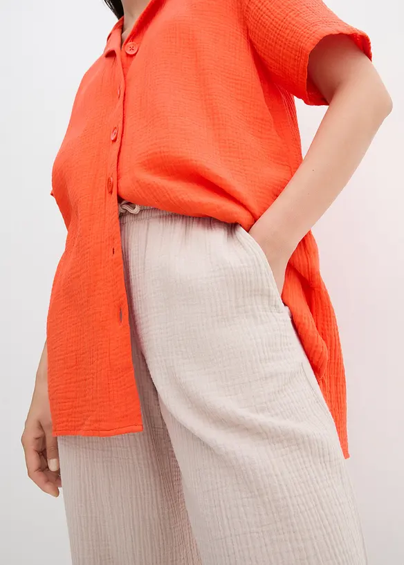 Lange mousseline overhemdblouse, bonprix