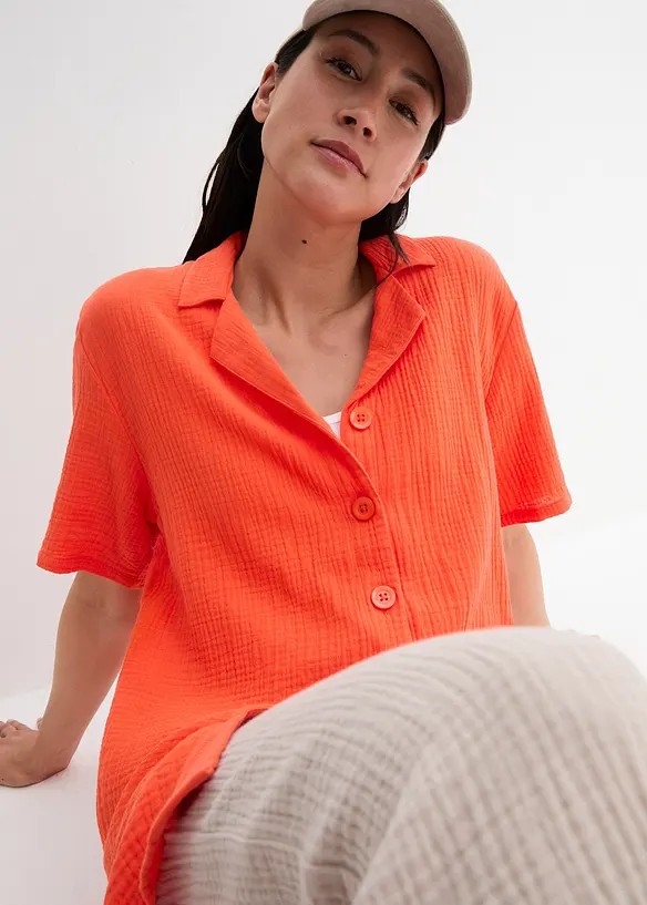 Lange mousseline overhemdblouse, bonprix