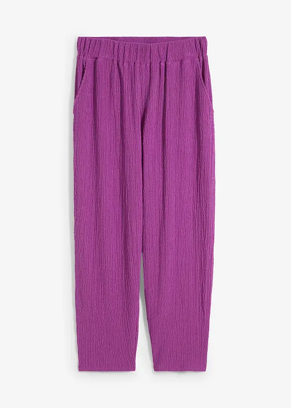 Wijde jersey broek van crêpe, cropped, bonprix