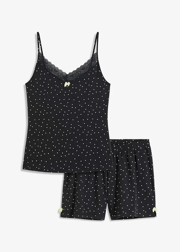 Shortama met sierlijk kant (2-dlg. set), bonprix