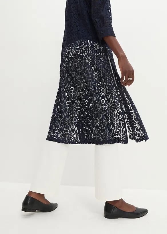 Lange, kanten blouse met top (2-dlg. set), bonprix