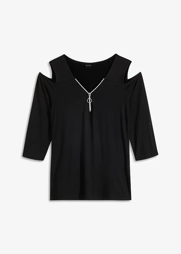 Cold shoulder shirt van soepele viscose, bonprix