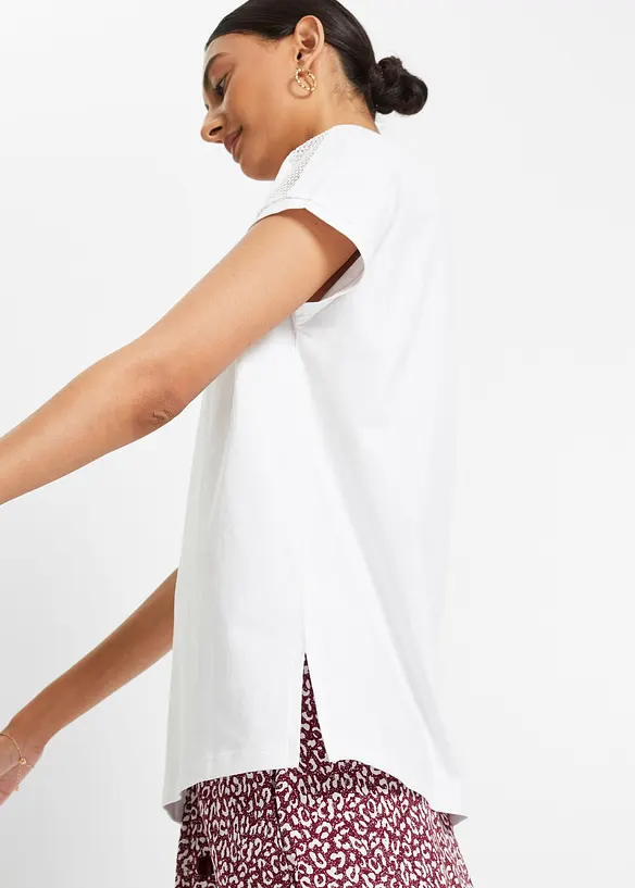 Luchtig shirt met kant, bonprix