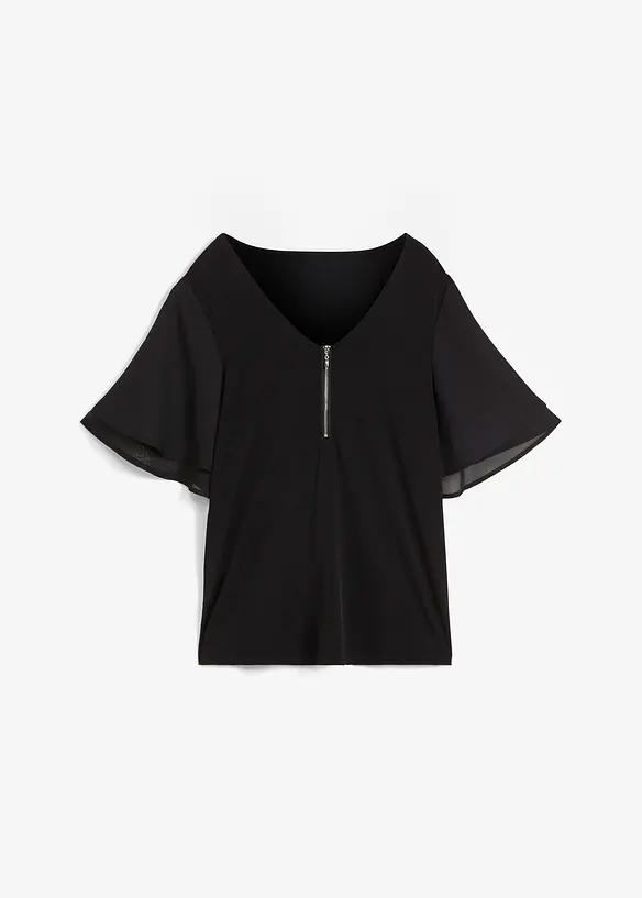 Shirt met chiffon mouwen, bonprix