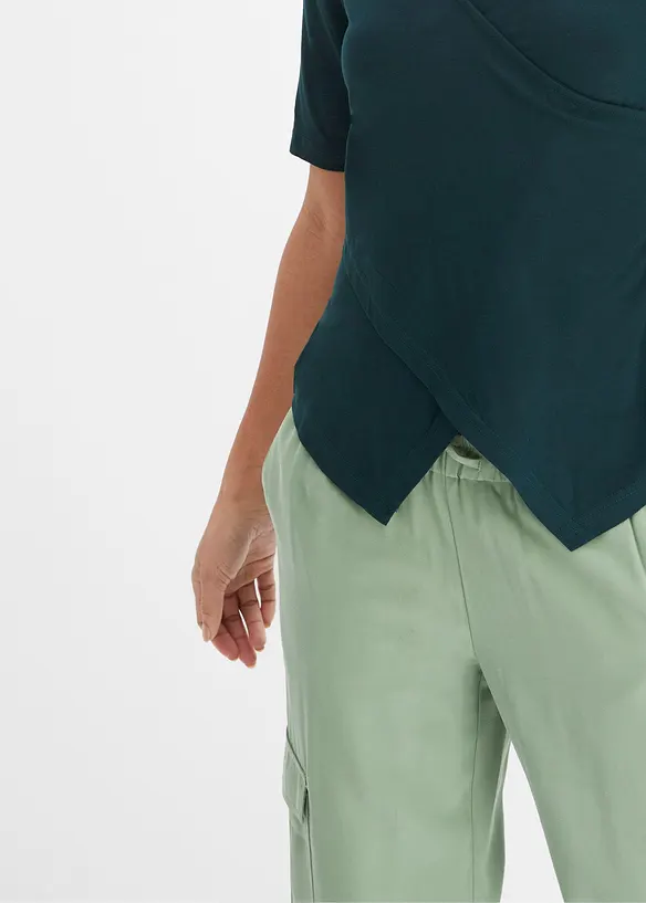 Shirt met viscose in wikkellook, bonprix