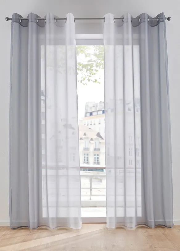 Gordijnen met gerecycled polyester en kleurverloop (set van 2), bonprix