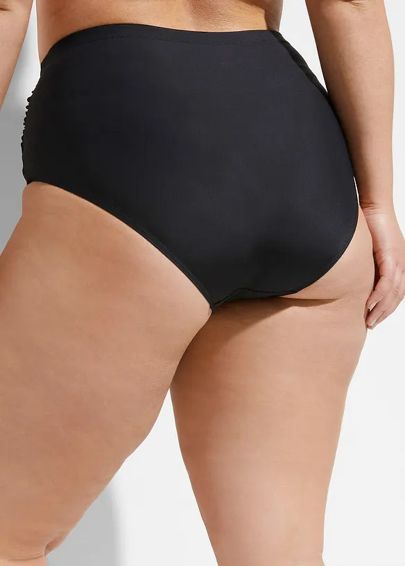 Licht corrigerend high waist bikinibroekje met plooien, bonprix