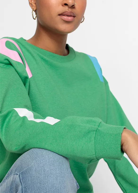 Oversize sweater met letterprint, bonprix