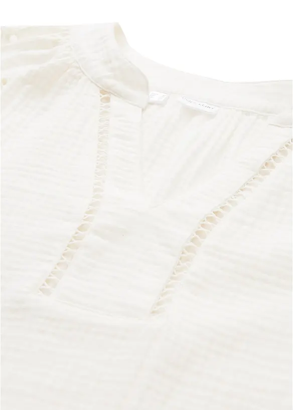 Mousseline tuniek met broderie anglaise, bonprix