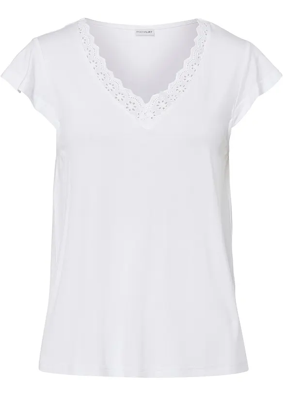 Shirt met kant van een viscose-mix, bonprix