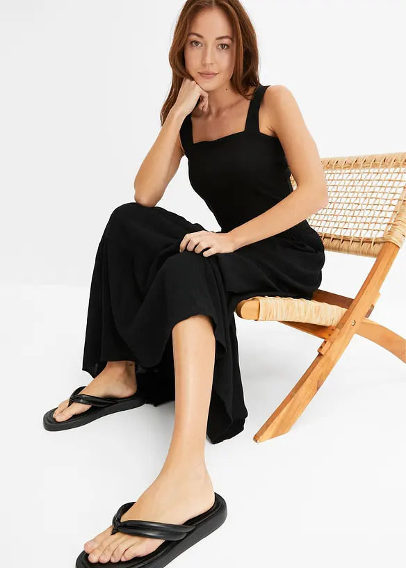 Maxi strokenrok van viscose met structuur, bonprix