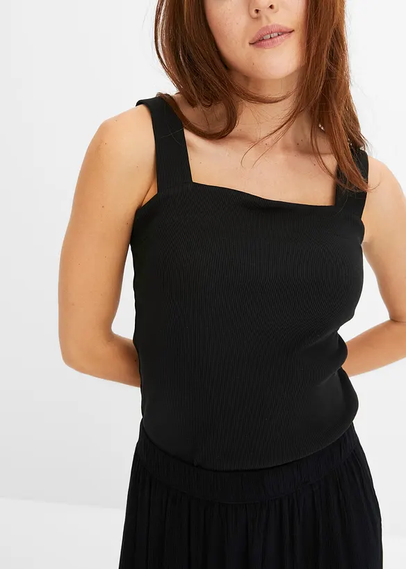 Maxi strokenrok van viscose met structuur, bonprix