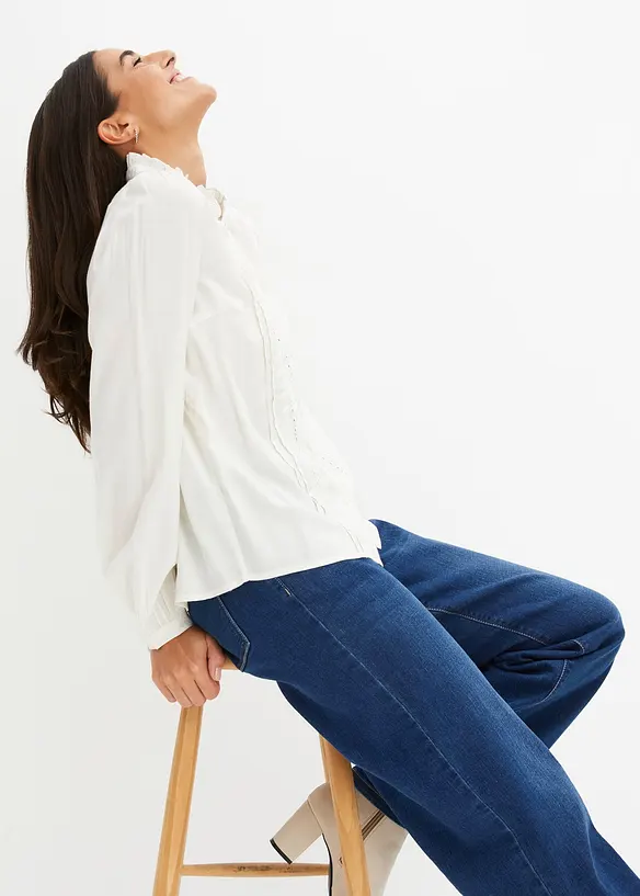 Blouse met broderie anglaise, bonprix