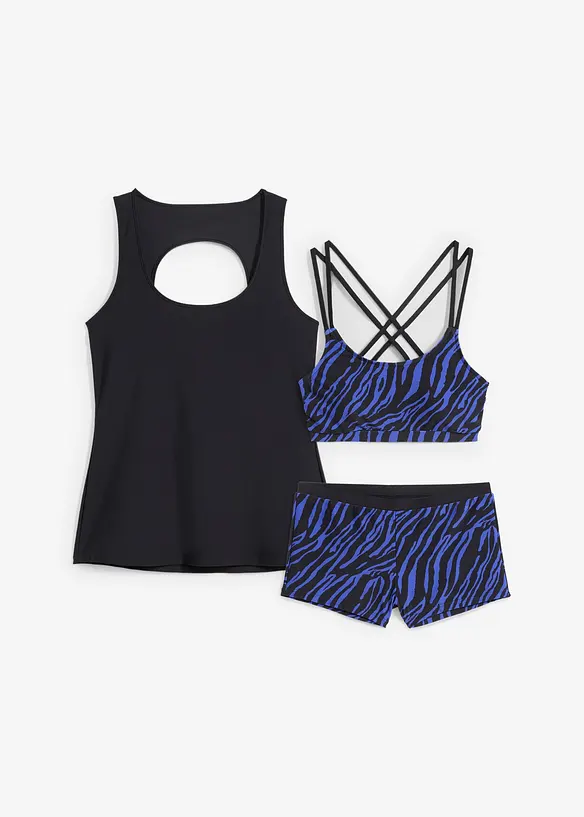 Tankini (3-dlg. set) met bustier bikinitopje, bonprix