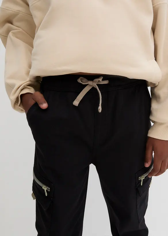Regular fit cargo instapbroek in een elastische katoenmix, straight, bonprix