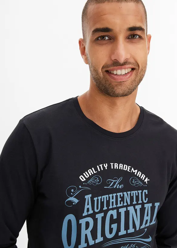 Longsleeve van biologisch katoen (set van 2), bonprix
