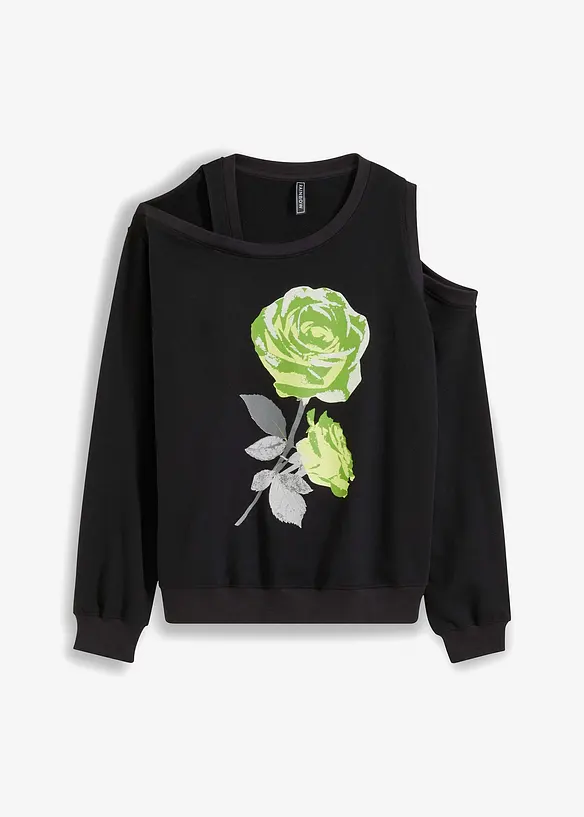 Oversized sweater met bloemenprint, bonprix